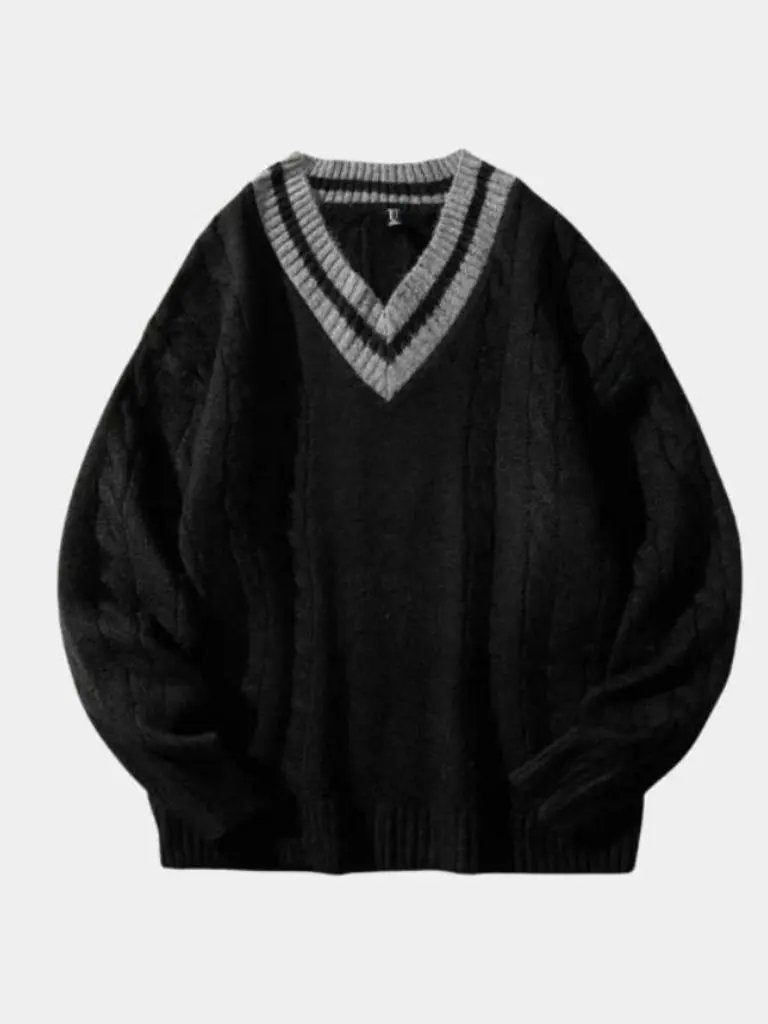 Men’s Knit Sweater – Minimalist Neck Casual Everyday Knitwear SPECTER