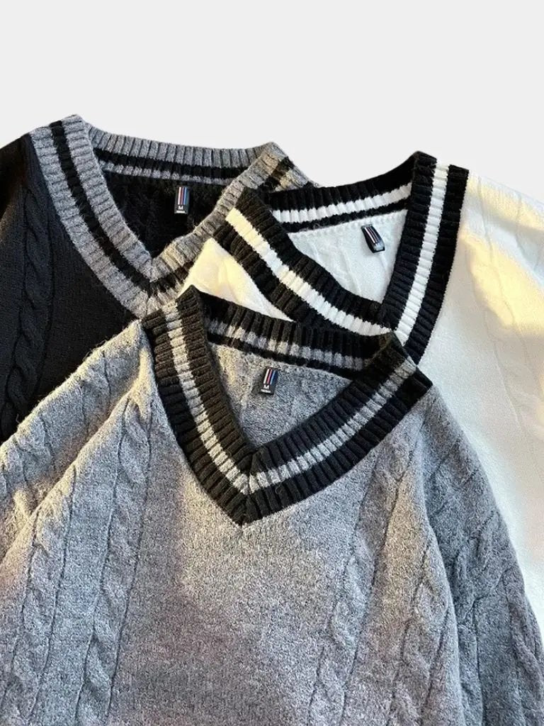 Men’s Knit Sweater – Minimalist Neck Casual Everyday Knitwear SPECTER