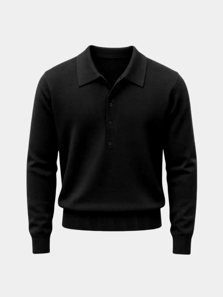 Men’s Knit Sweater – Old Money Polo Casual Everyday Knitwear SPECTER