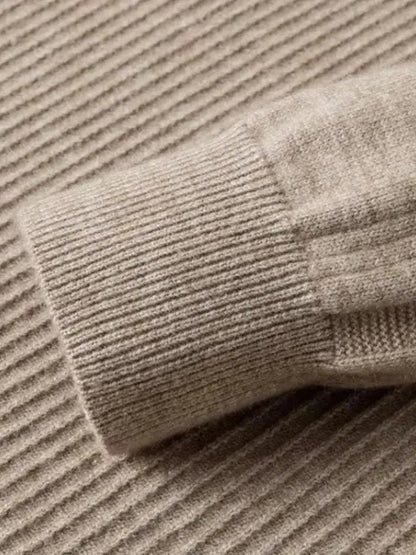 Men’s Knit Sweater – Stripe Quarter Zip Casual Everyday Knitwear SPECTER