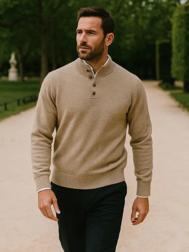 Men’s Cashmere Sweater – Timeless Luxe Pullover Soft Luxury Knit SPECTER