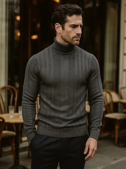Men’s Knit Knit Sweater – Turtleneck Knitwear Pullover Casual Everyday Knitwear SPECTER