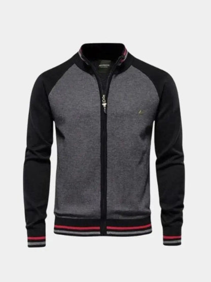 Men’s Cardigan Sweater – Zipper Color Block Casual Everyday Knitwear SPECTER