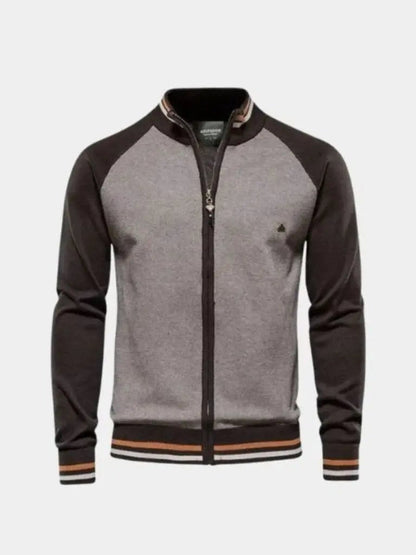 Men’s Cardigan Sweater – Zipper Color Block Casual Everyday Knitwear SPECTER